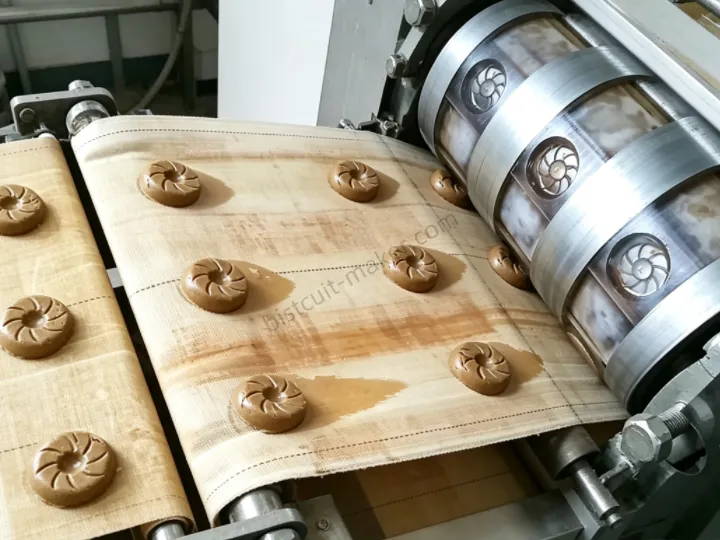 Biscuits are being formed